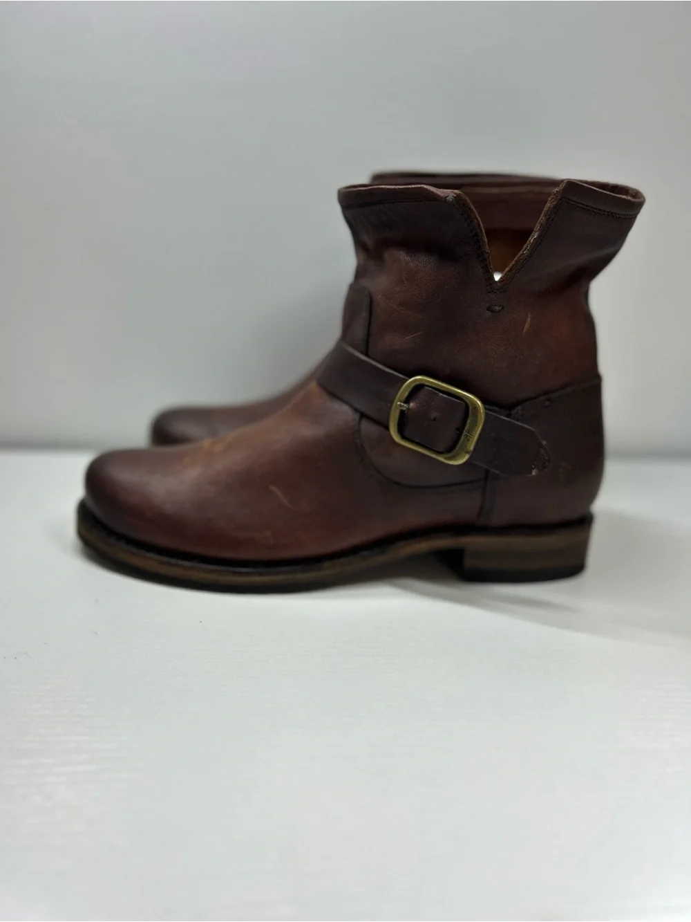 Frye Veronica Bootie Women's Brown Leather Buckle Ankle